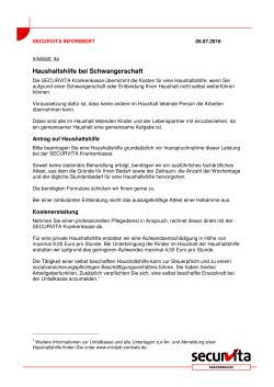 Haushaltshilfe bei Schwangerschaft