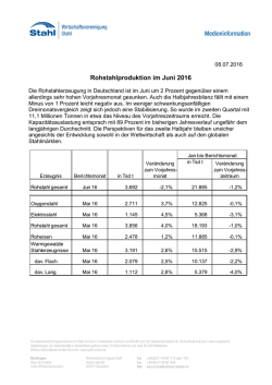 Pressemitteilung WV Stahl vom 08.07.2016 - stahl
