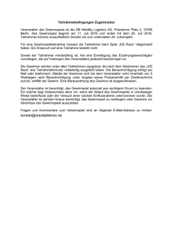 Teilnahmebedingungen