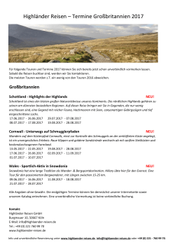 Gro&szlig;britanien - Highl&auml;nder Reisen
