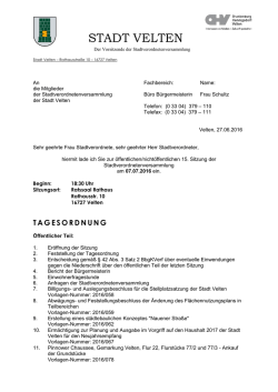 Die vollst&auml;ndige Tagesordnung finden sie : Hier
