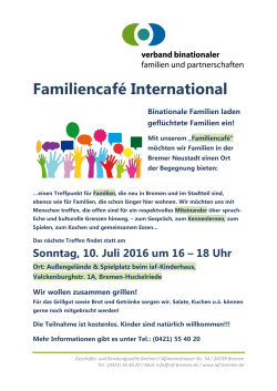 Familiencafé International Juli 2016 1