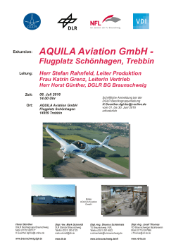 AQUILA Aviation GmbH - DGLR Bezirksgruppe Braunschweig