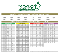 Spielplan - 7. mundialito 2016