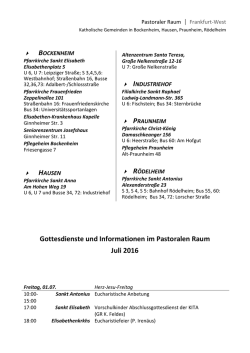 Juli 2016 - St. Elisabeth Frankfurt