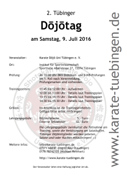 Programm zum Dojotag - Karate Dojo Tübingen