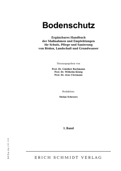 Bodenschutz - Erich Schmidt Verlag