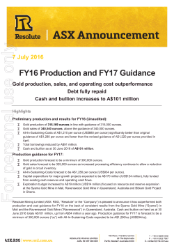160704-RSG-ASX-FY16 Production Results and FY17 Guidance