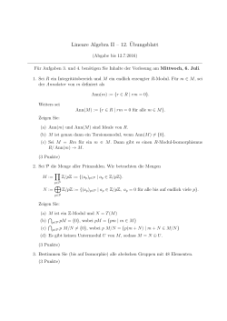 Lineare Algebra II – 12. ¨Ubungsblatt