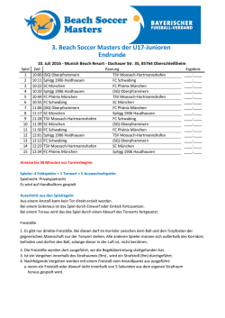 Spielplan Beach Soccer Masters München