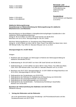 Personal- und Organisationsreferat Sozialreferat