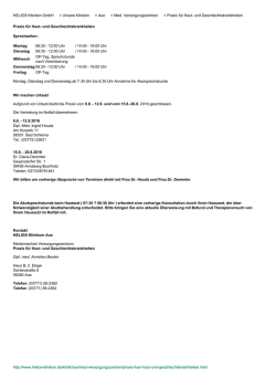 HELIOS Kliniken GmbH > Unsere Kliniken > Aue > Med
