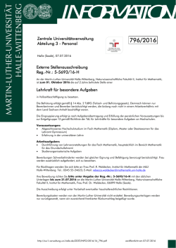information - Zentrale Universit&auml;tsverwaltung - Martin