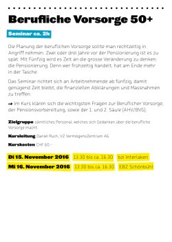 Berufliche Vorsorge 50+