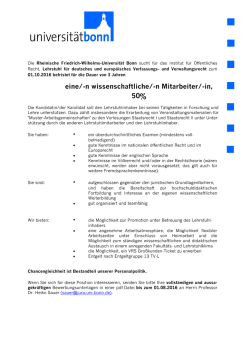 Wissenschaftliche/r Mitarbeiter, Institut für Öffentliches Recht