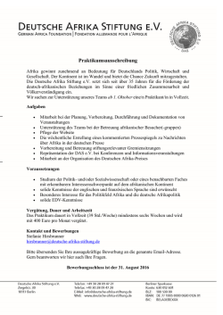 Praktikumsausschreibung