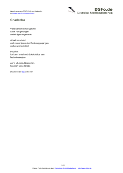 Gnadenlos - Deutsches Schriftstellerforum