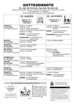 gottesdienste - St. Aloysius