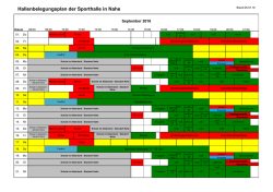 Hallenbelegungsplan der Sporthalle in Nahe