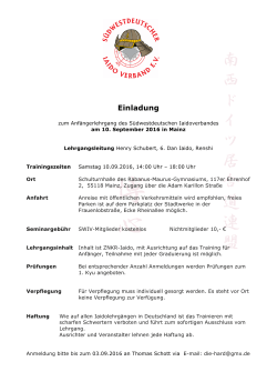 Anfängerlehrgang - Südwestdeutscher Iaido Verband eV