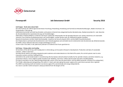 Firmenprofil Job Detectomat GmbH Security 2016