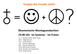 Vergiss die Freude nicht!