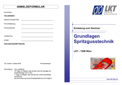 Grundlagen Spritzgusstechnik - Kunststoff