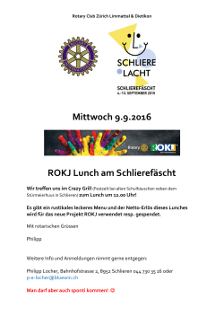 Rotary Einladung Schlierefäscht - RC Zürich