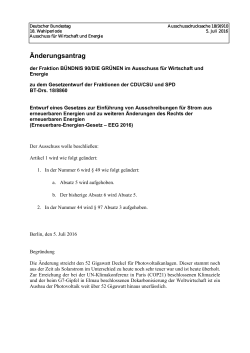 Änderungsantrag - Bündnis 90/Die Grünen Bundestagsfraktion