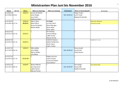 Ministranten Plan Juni bis November 2016