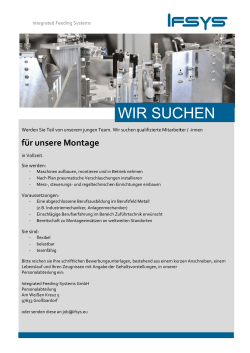 in der Montage - IFSYS Integrated Feeding Systems