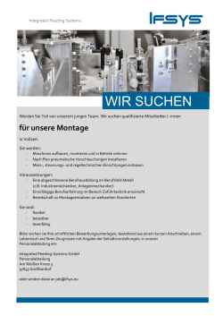 in der Montage - IFSYS Integrated Feeding Systems