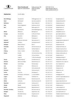 H&auml;ndlerliste als PDF - Peter Frischknecht Agent for Switzerland