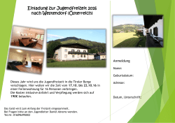 Einladung zur Jugendfreizeit 2016 nach Westendorf (Österreich)