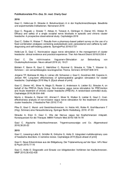 Publikationsliste von Priv.-Doz. Dr. med. Charly Gaul