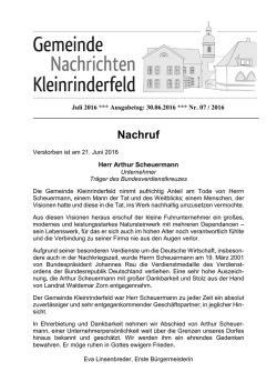 Juli 2016 - Gemeinde Kleinrinderfeld