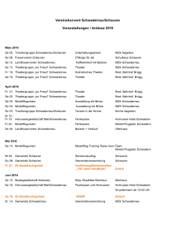 Veranstaltungen / Anlässe Scheuren/Schwadernau