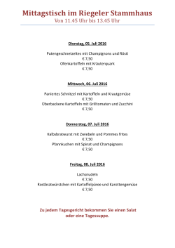 Mittagstisch im Riegeler Stammhaus