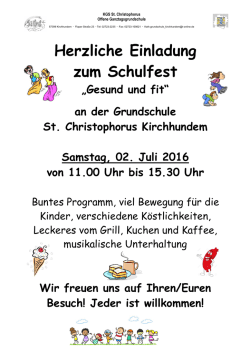 Herzliche Einladung zum Schulfest