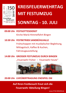Werbung Kreisfeuerwehrtag - Freiwillige Feuerwehr Bingen