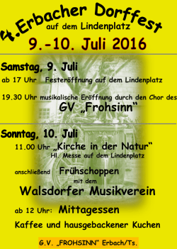 Dorffest 2016 - GV &bdquo;Frohsinn&ldquo; Erbach