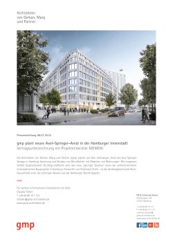 gmp plant neues Axel-Springer-Areal in der Hamburger Innenstadt