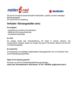 Verkäufer / Büroangestellter (w/m)