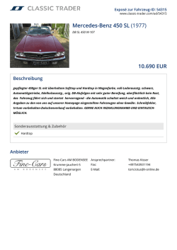 Mercedes-Benz 450 SL (1977) 10.690 EUR