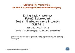 Statistische Verfahren Dr.-Ing. habil. H. Wohlrabe
