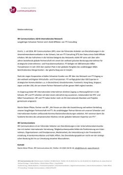 IRF Communications st&auml;rkt internationales Netzwerk