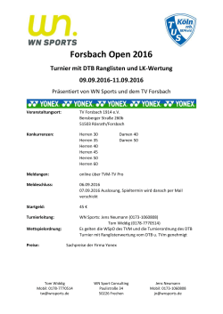 Forsbach Open 2016 - TVPro
