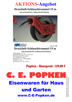 Druckluft-Schlauchtrommel 15 m