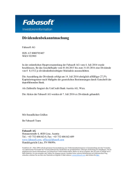 Dividendenbekanntmachung