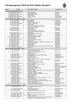 Jahresprogramm 2014 der SAC Sektion Burgdorf